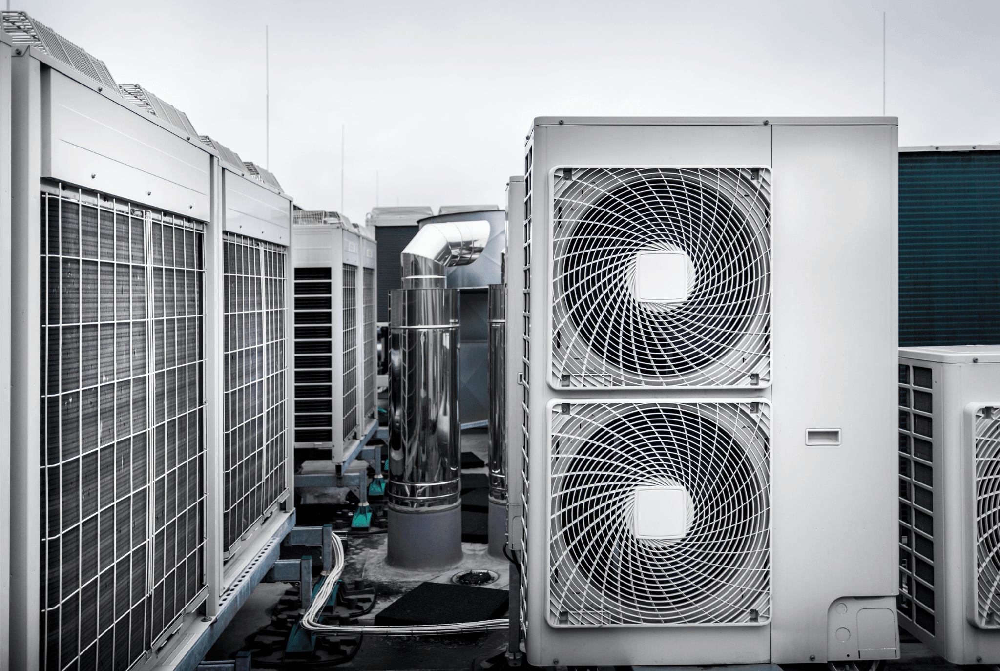 Commercial HVAC system on a Greater Boston office building