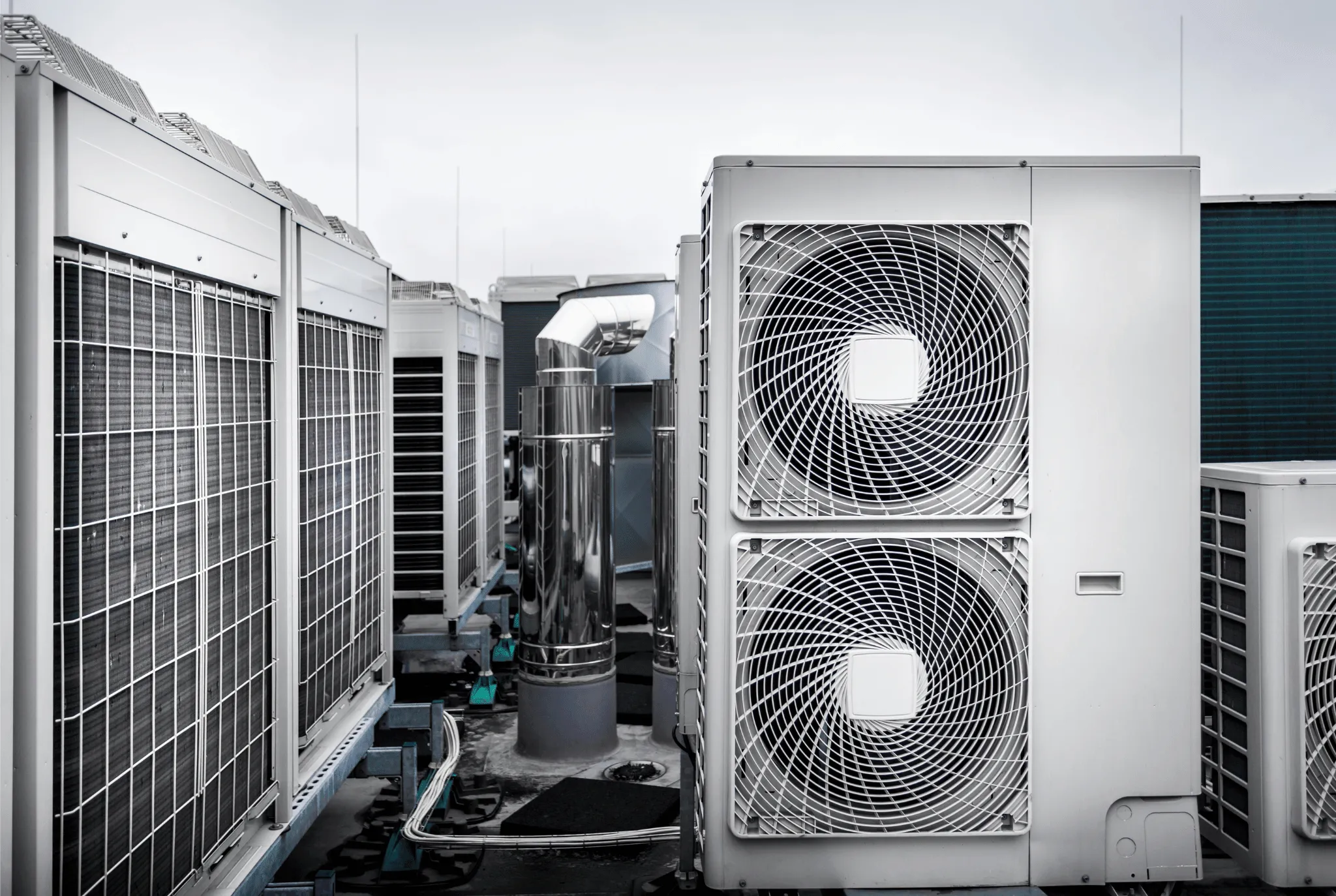 Commercial HVAC system on a Greater Boston office building