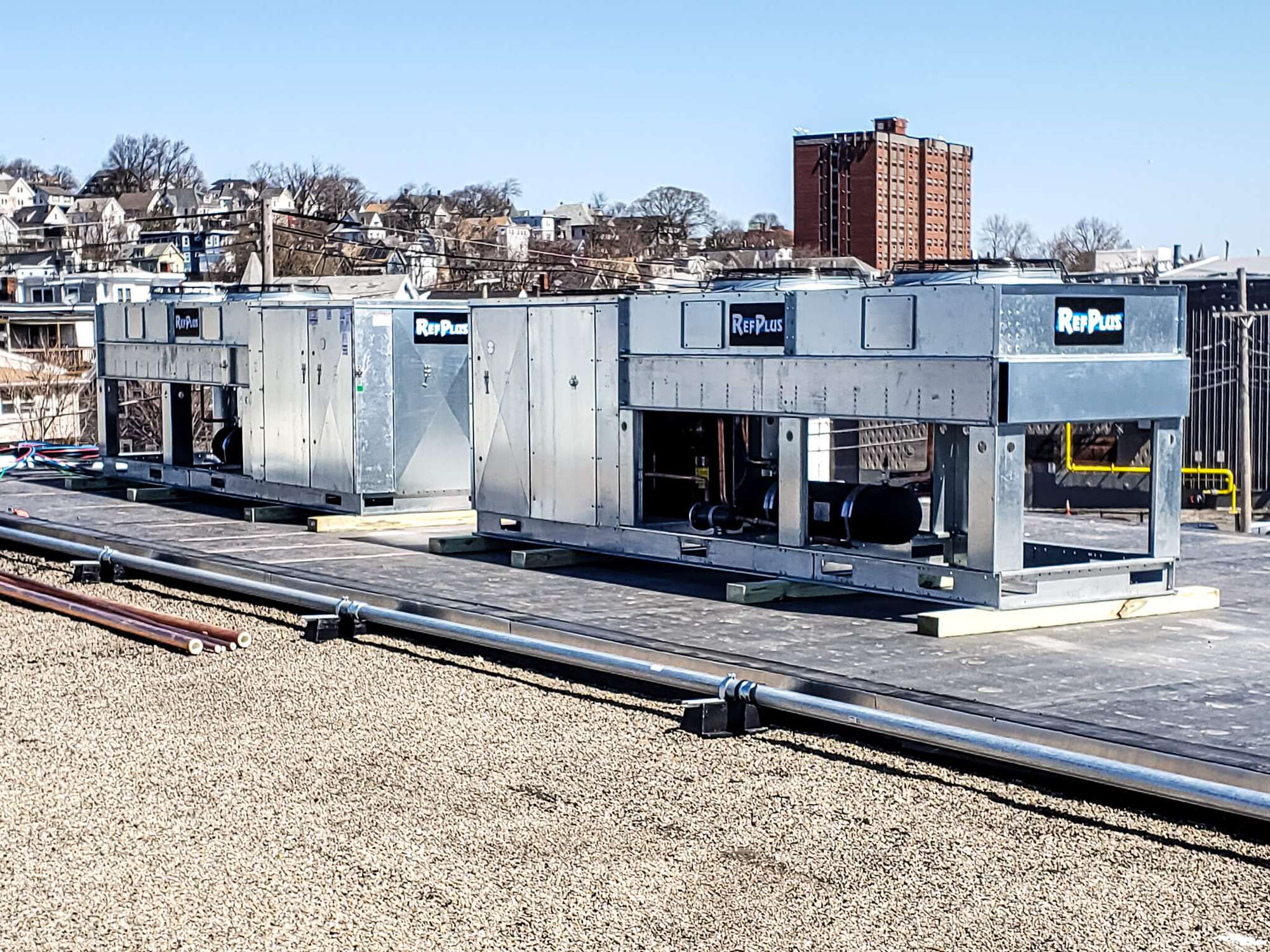 Industrial refrigeration system in a Greater Boston food processing plant