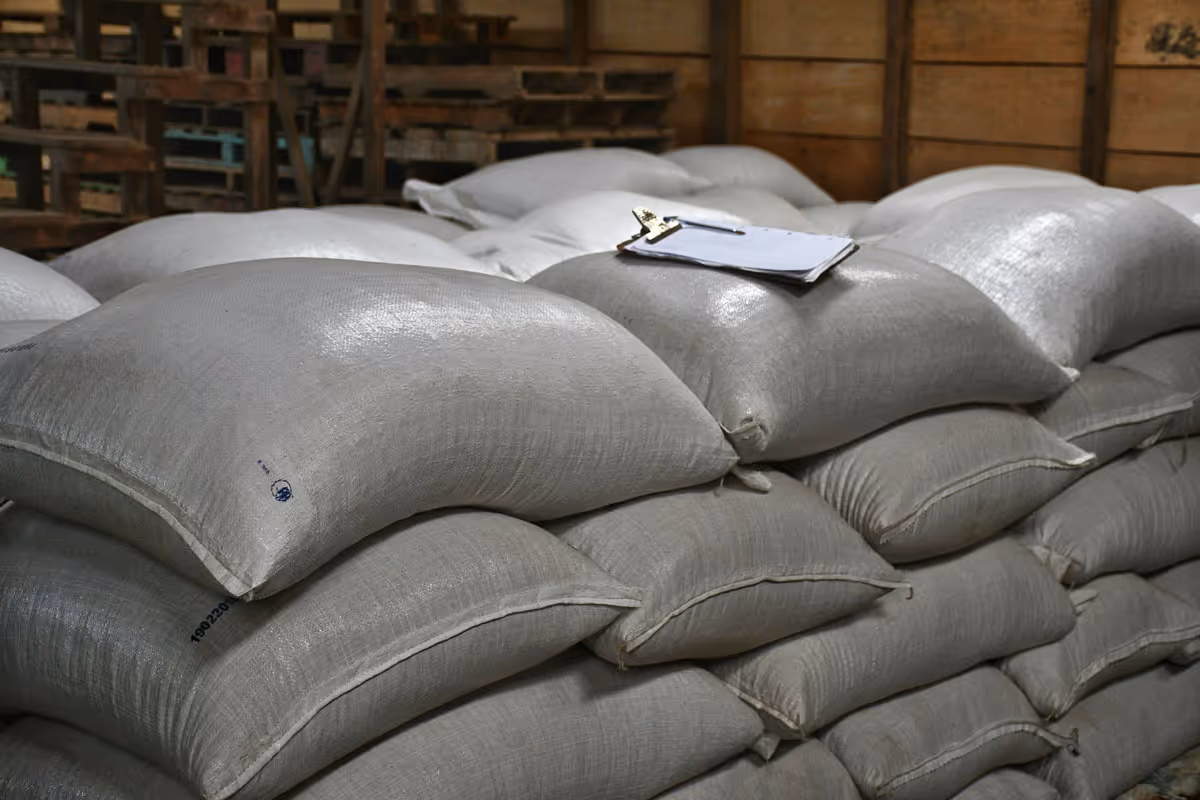 Pile of bagged soil