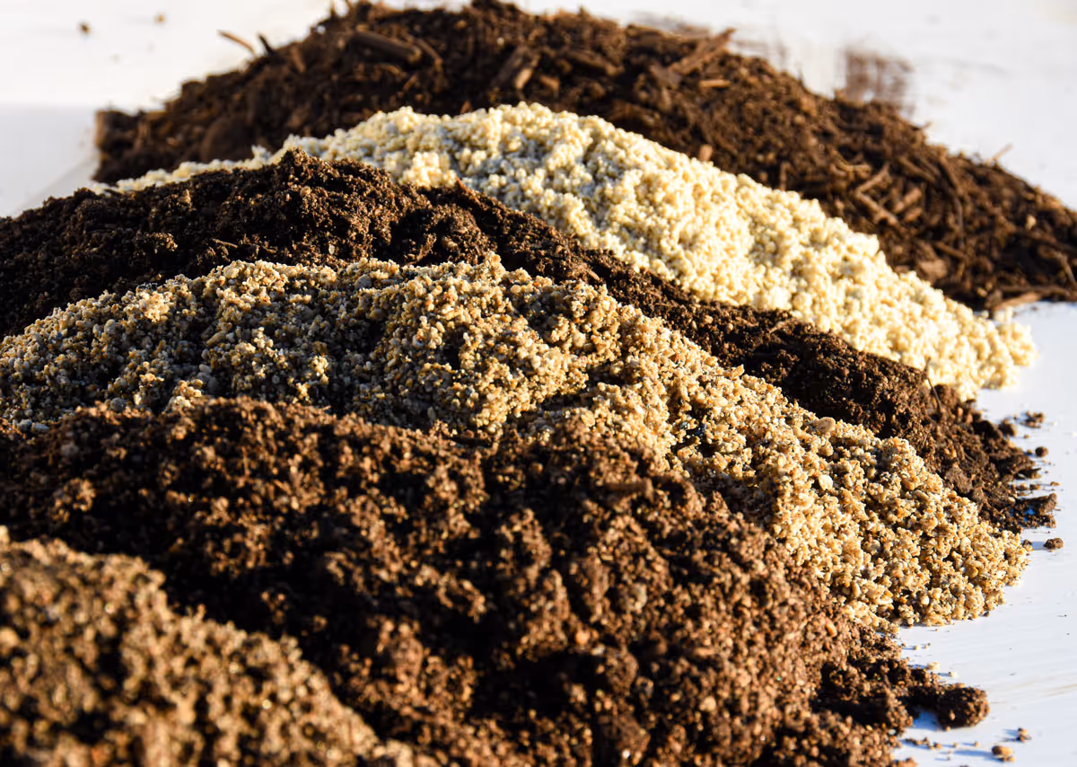 Piles of custom soil blends