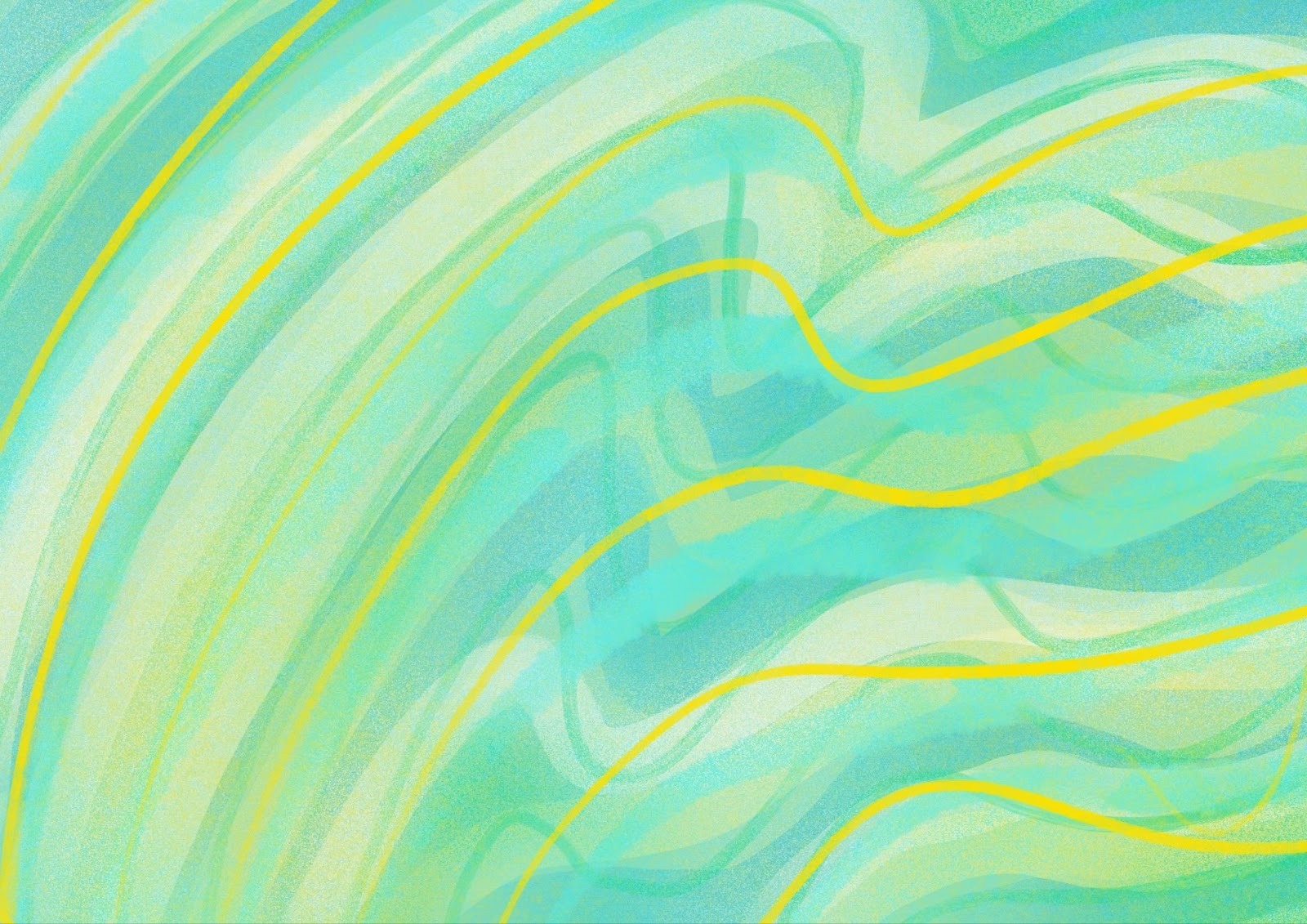  A swirling abstract pattern of turquoise, green, and yellow curved lines creating a fluid, wave-like effect.‍
