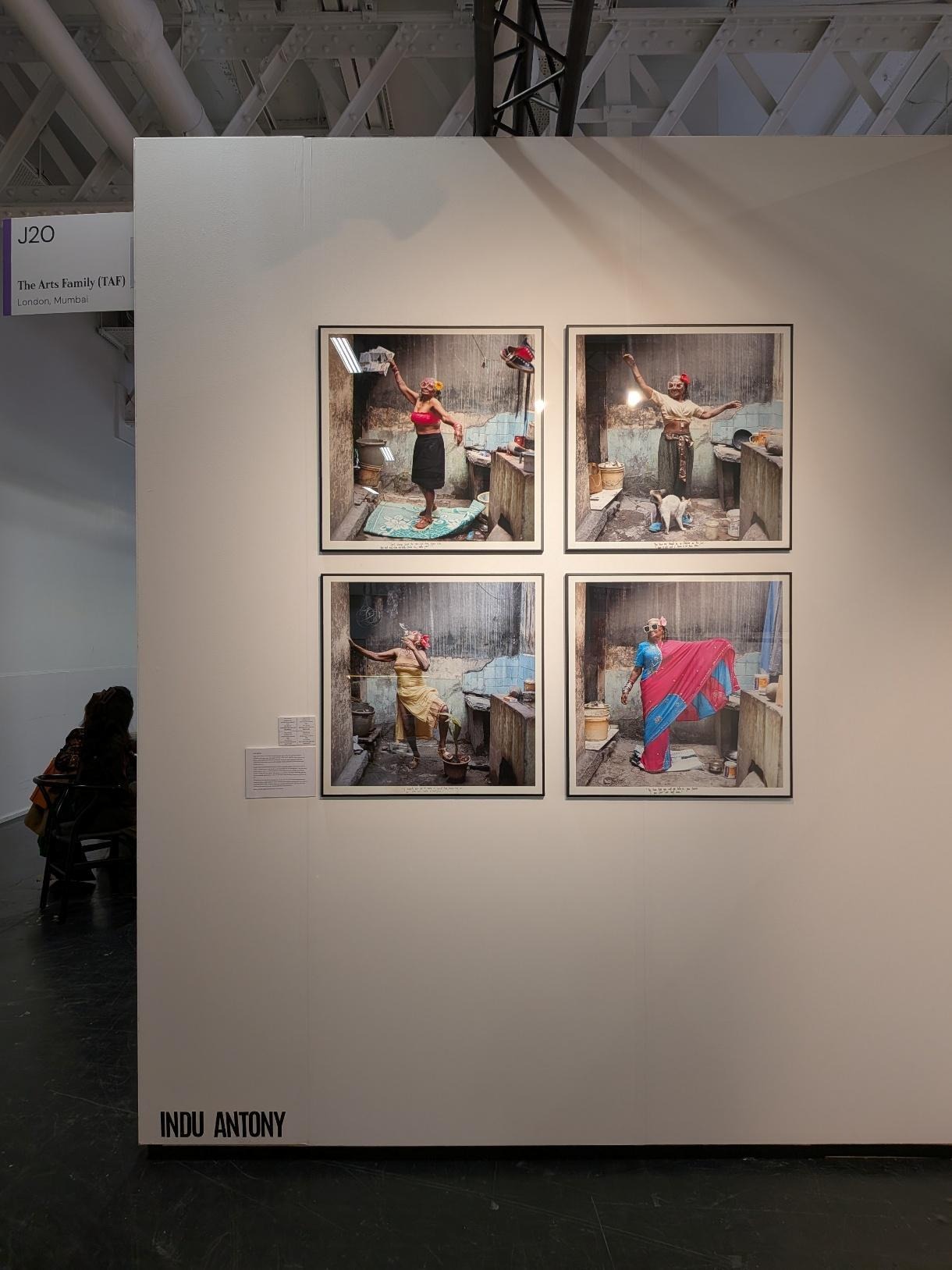 Four photographs of Cecilia displayed in the exhibition stall at Photo London in May 2026