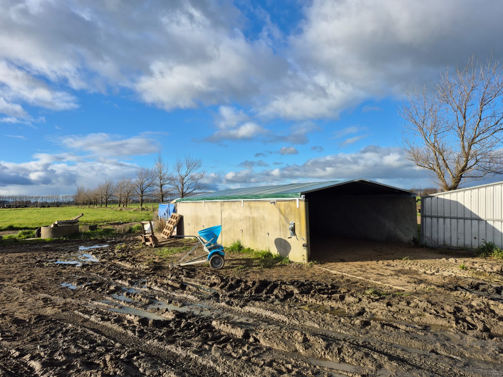 A Concrete Bunker TortoShelter on farmland
