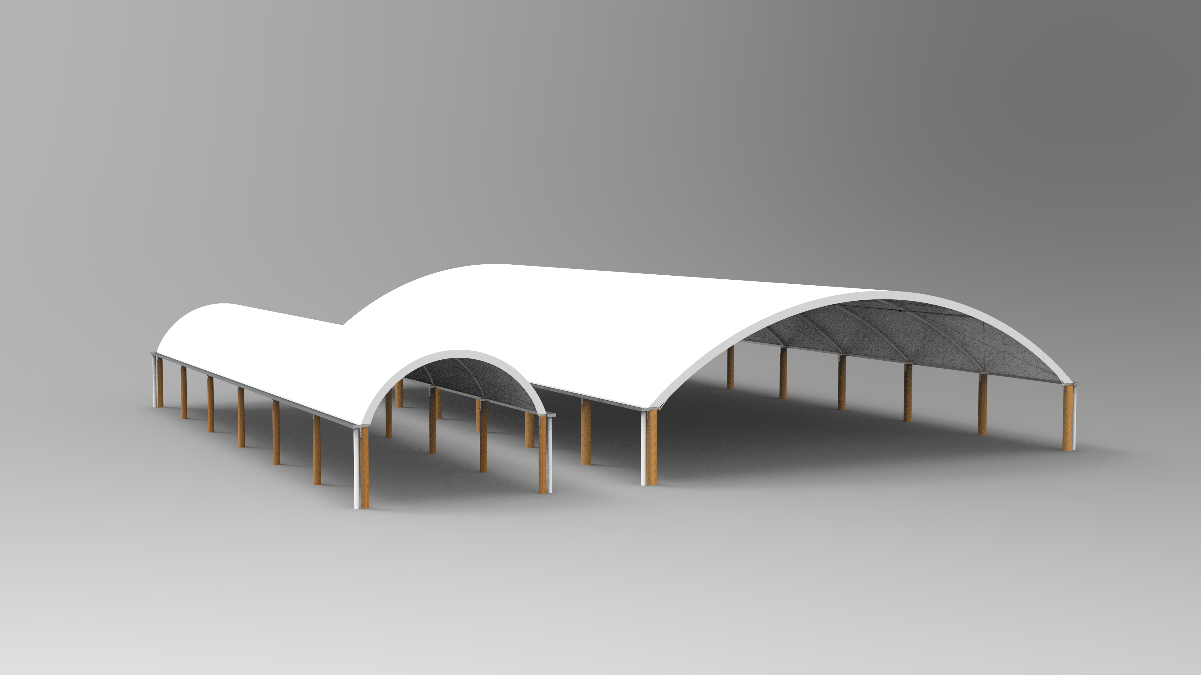 A render of a Timber Post Mounted Shelter