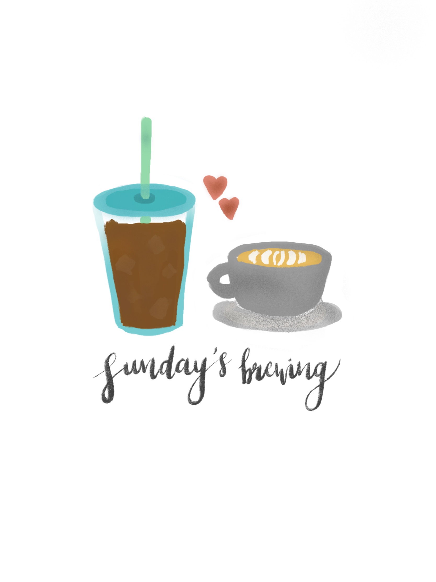 Image of graphic drawing of tea and coffee