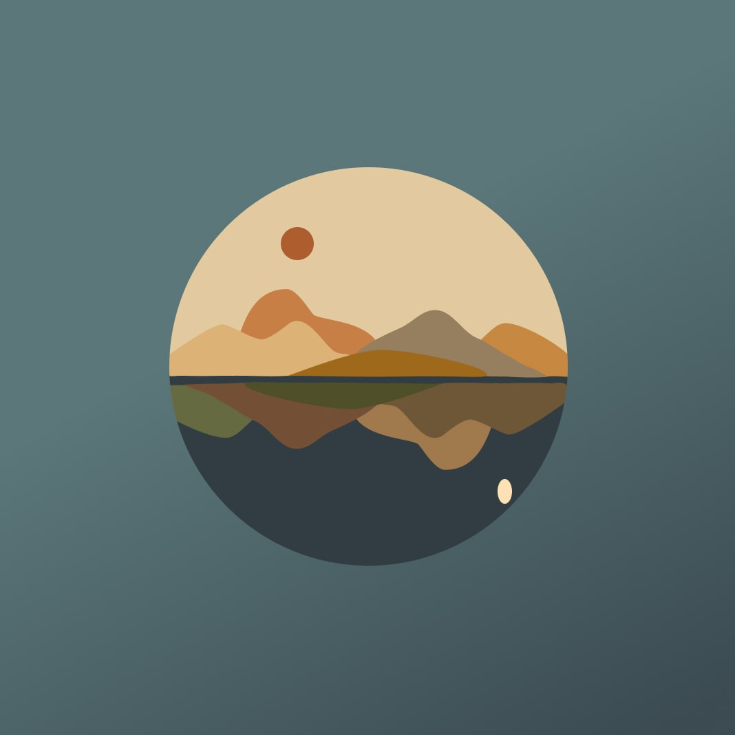 Drawing of scenery that is minimalistic