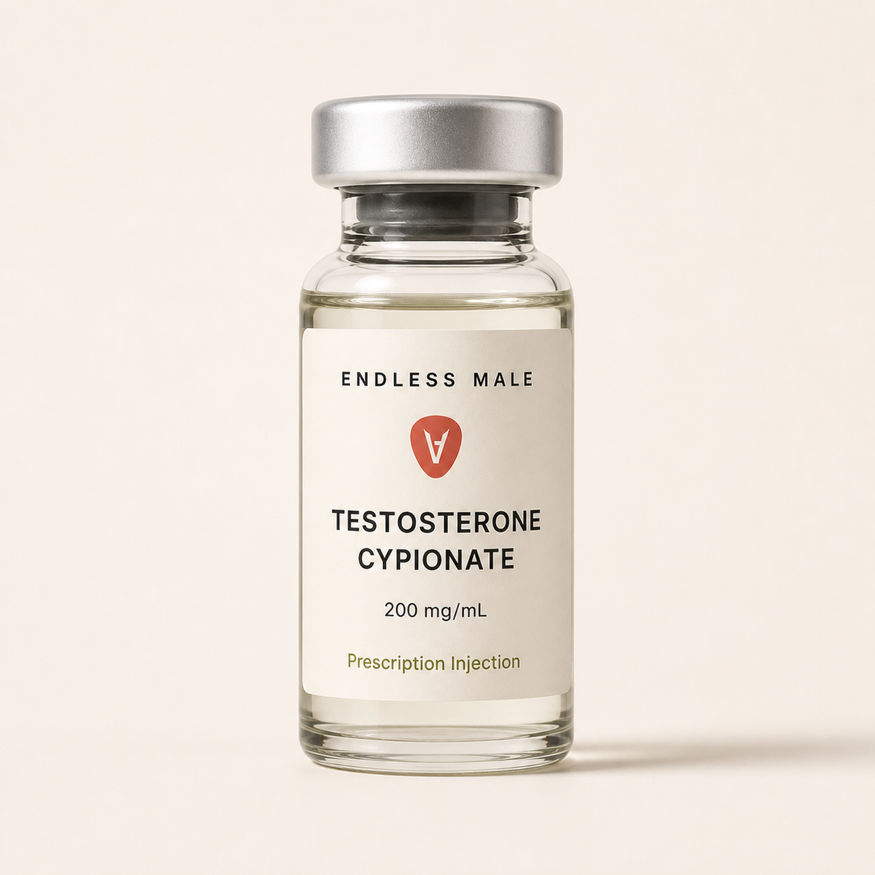 Illustrative product render — Testosterone Cypionate vial