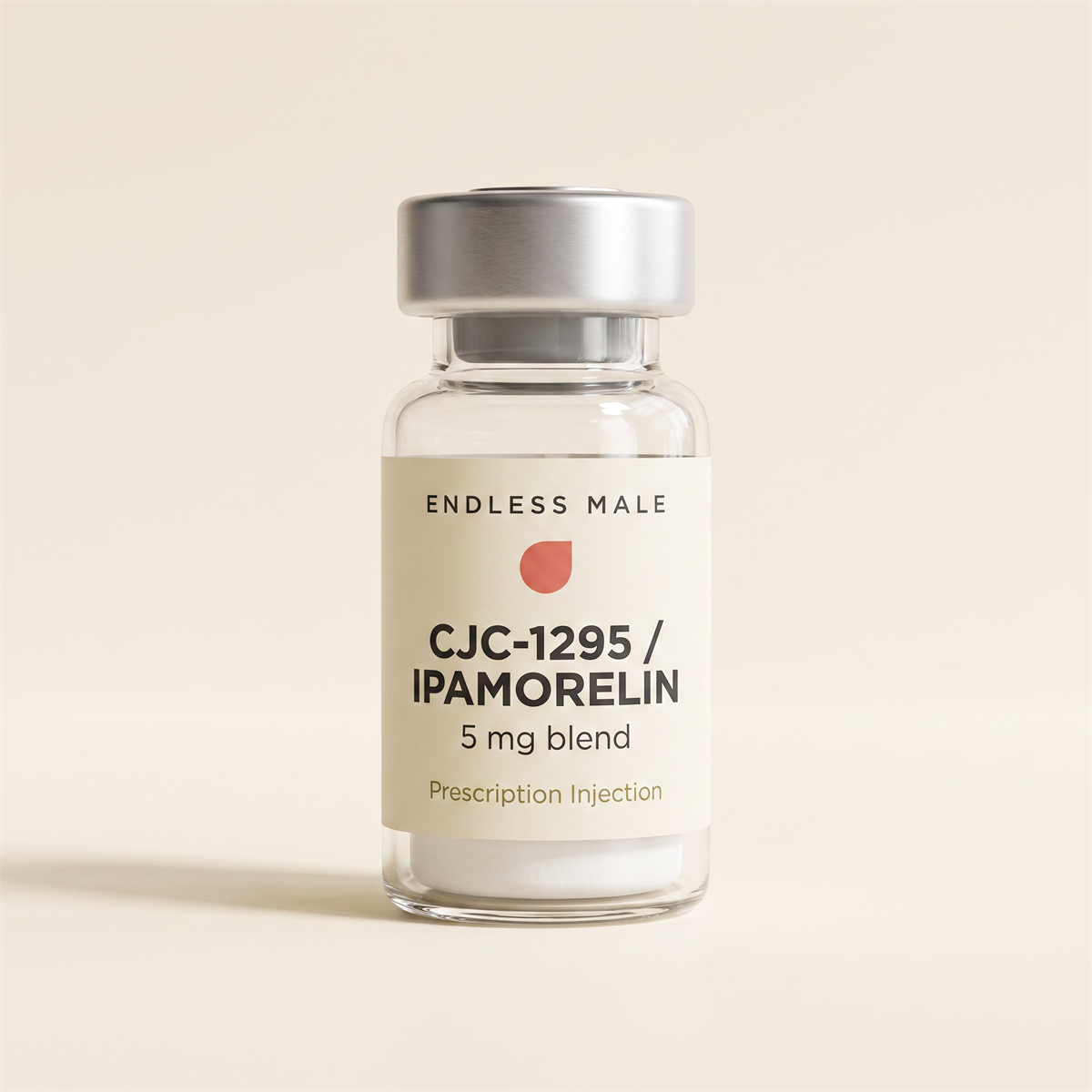 Illustrative product render — CJC-1295 / Ipamorelin vial