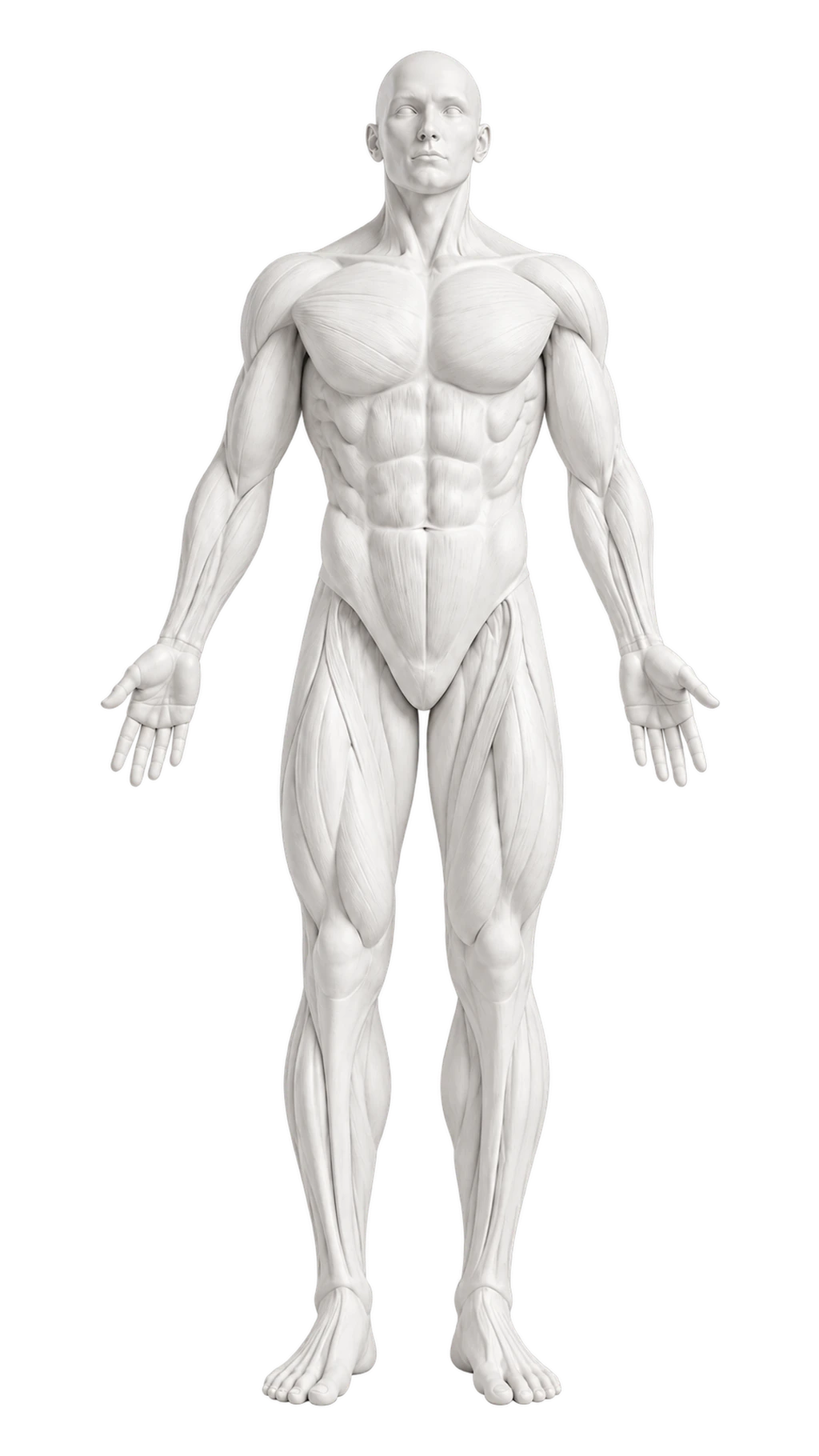 Porcelain anatomy illustration of a body before measurements