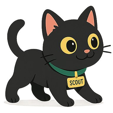 Scout happily presenting gifts