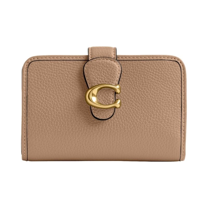 Coach Tabby polished pebble leather medium wallet with zip pocket and card slots