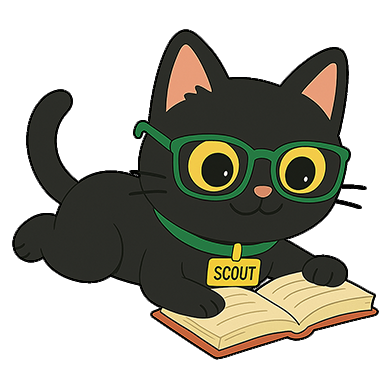 Scout reading a book