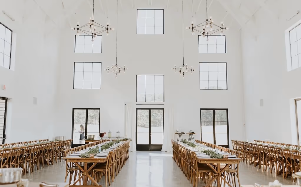 Barn South - rustic elegant barn venue for weddings, catered by Exquisite Delites.