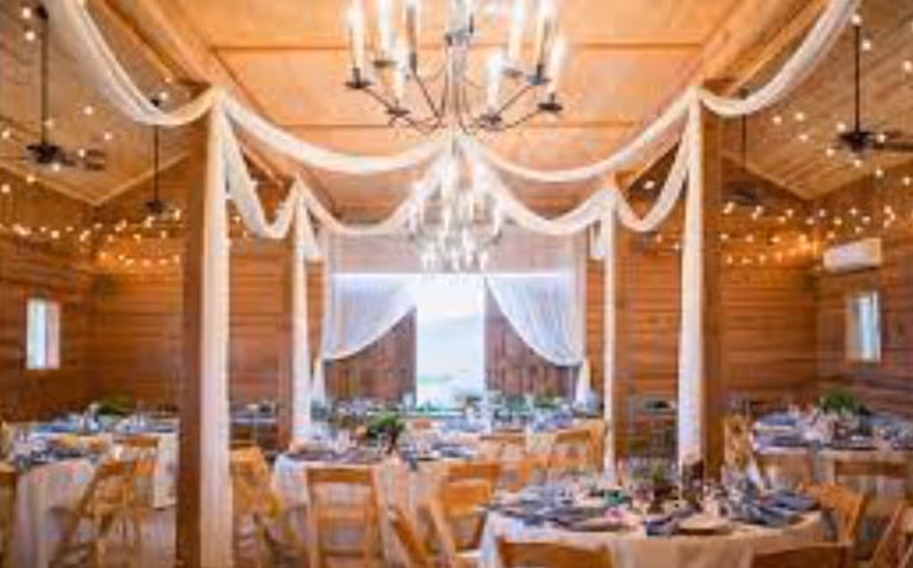 The Barn at Tatum Acres elegant GA barn with mountain views, catered by Exquisite Delites.