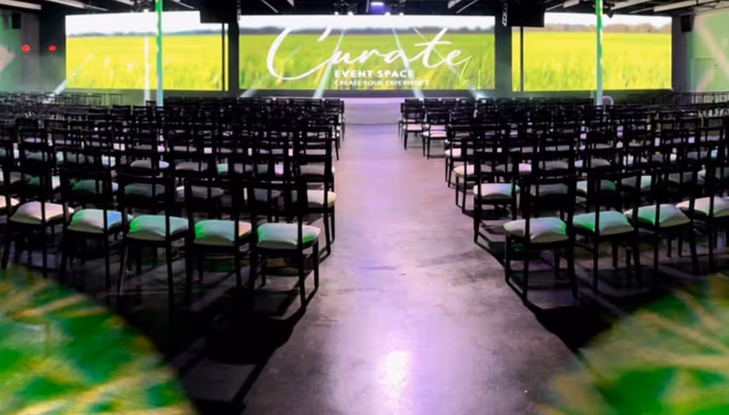 Curate Event Space—modern Atlanta venue for weddings, galas, and corporate events.