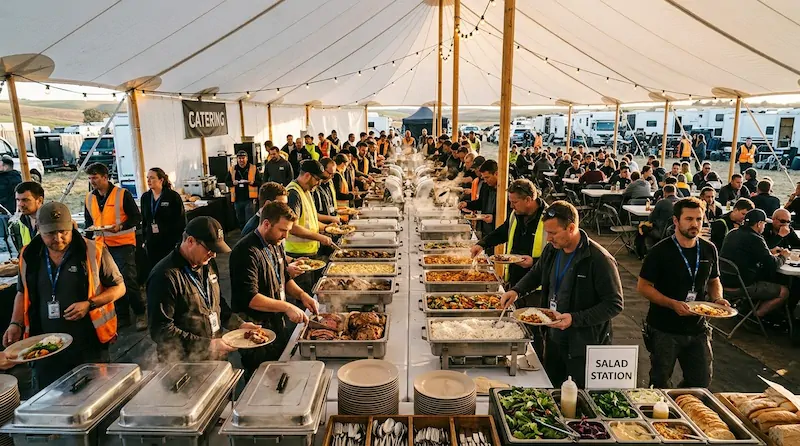 How to feed 100+ film crew on a long shoot day