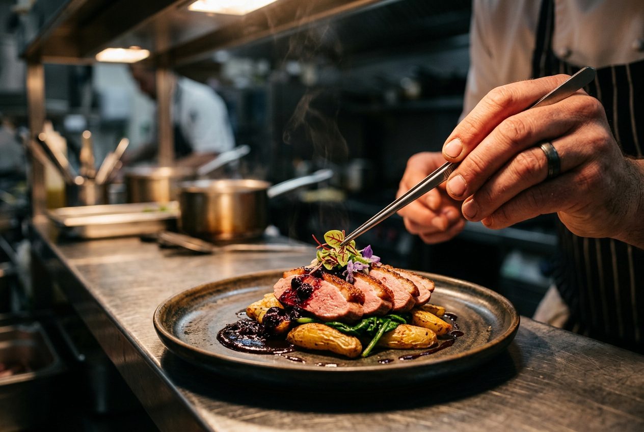 Chef preparing food for a corporate catering event in Atlanta