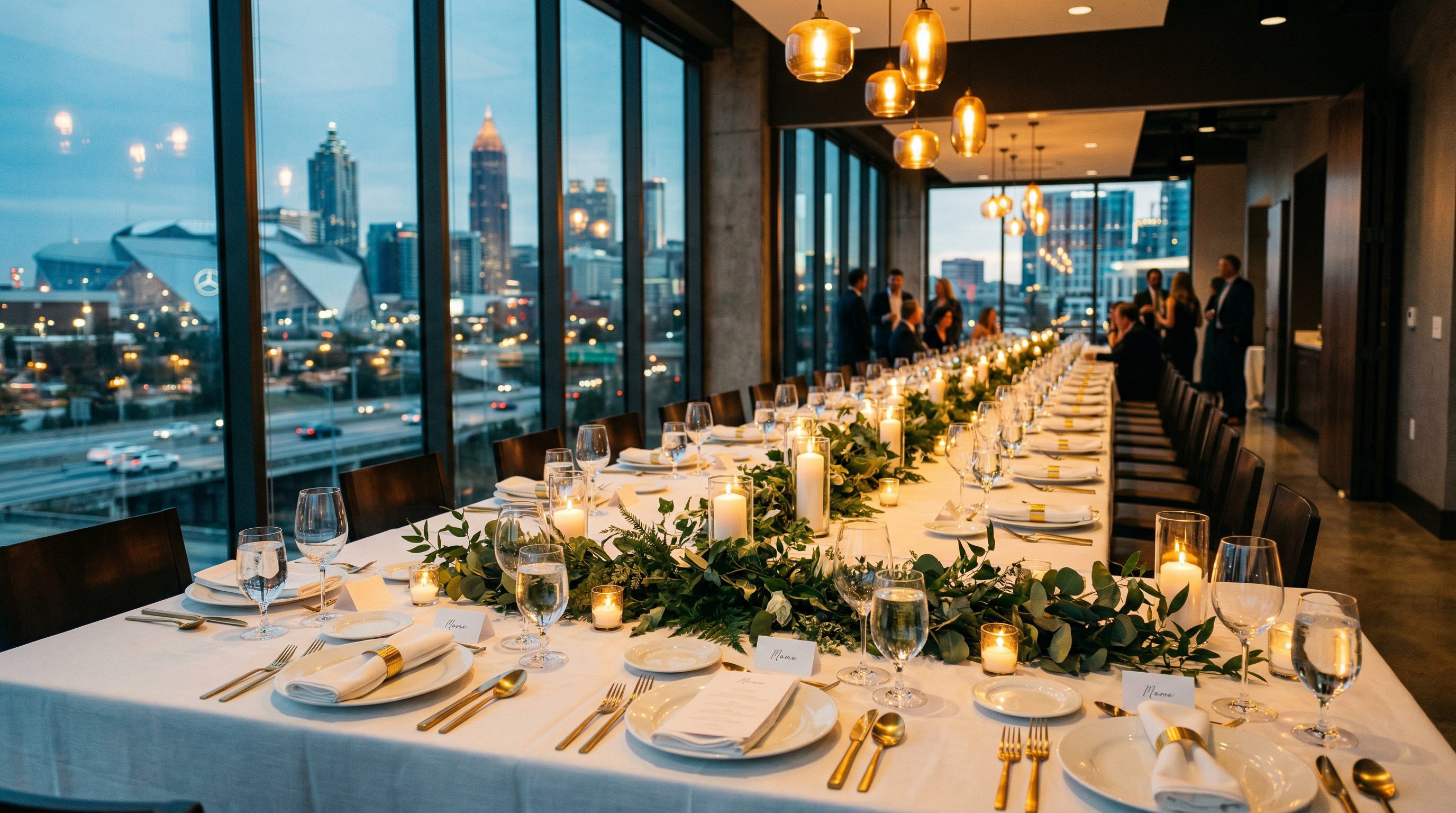 Corporate catering in Atlanta — professional event setup with buffet service