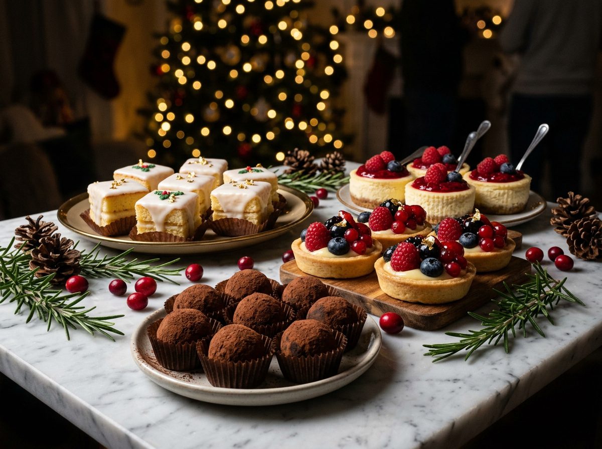 Holiday party dessert display at a corporate event in Atlanta