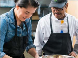 Chefs preparing food