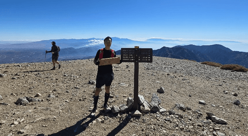Cold exposure training on Mount Baldy in 45F weather
