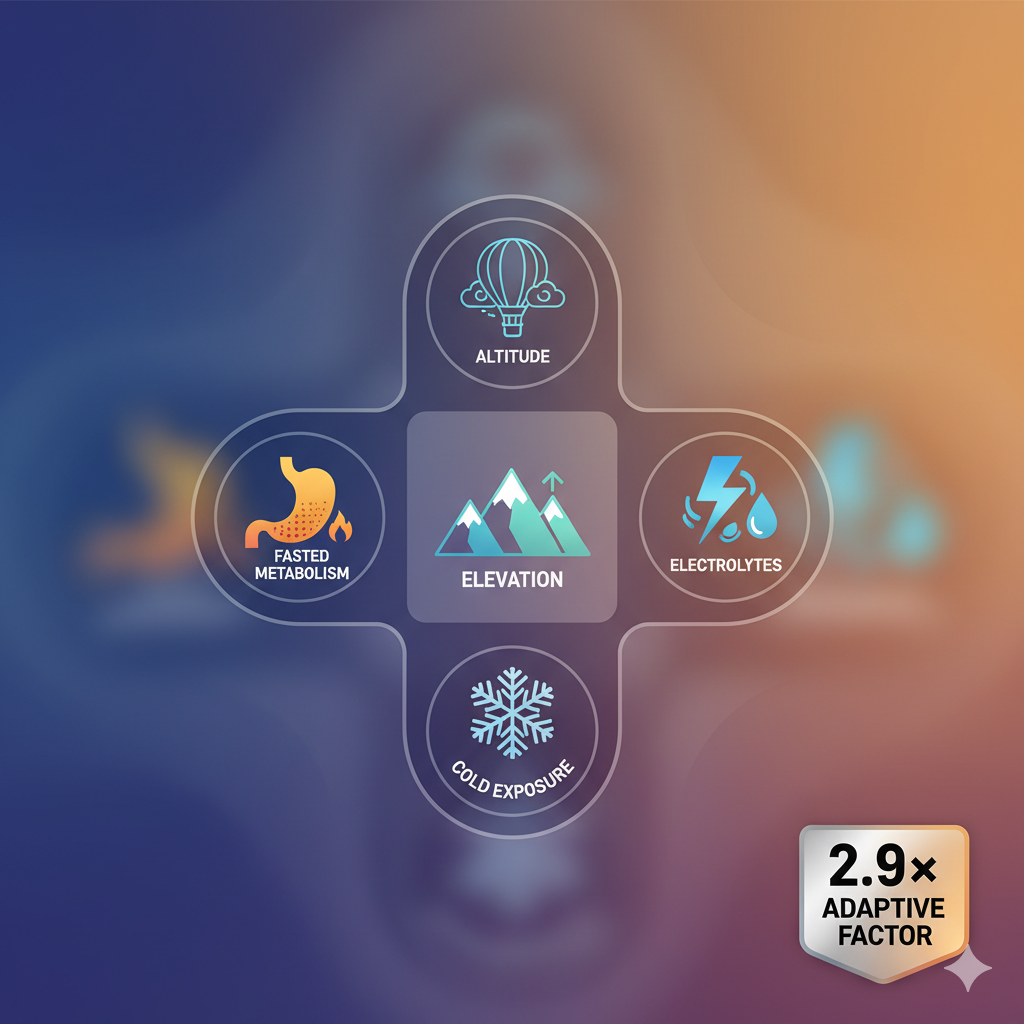 TrailGenic stress stacking grid - elevation, altitude, fasted metabolism, electrolytes, cold exposure