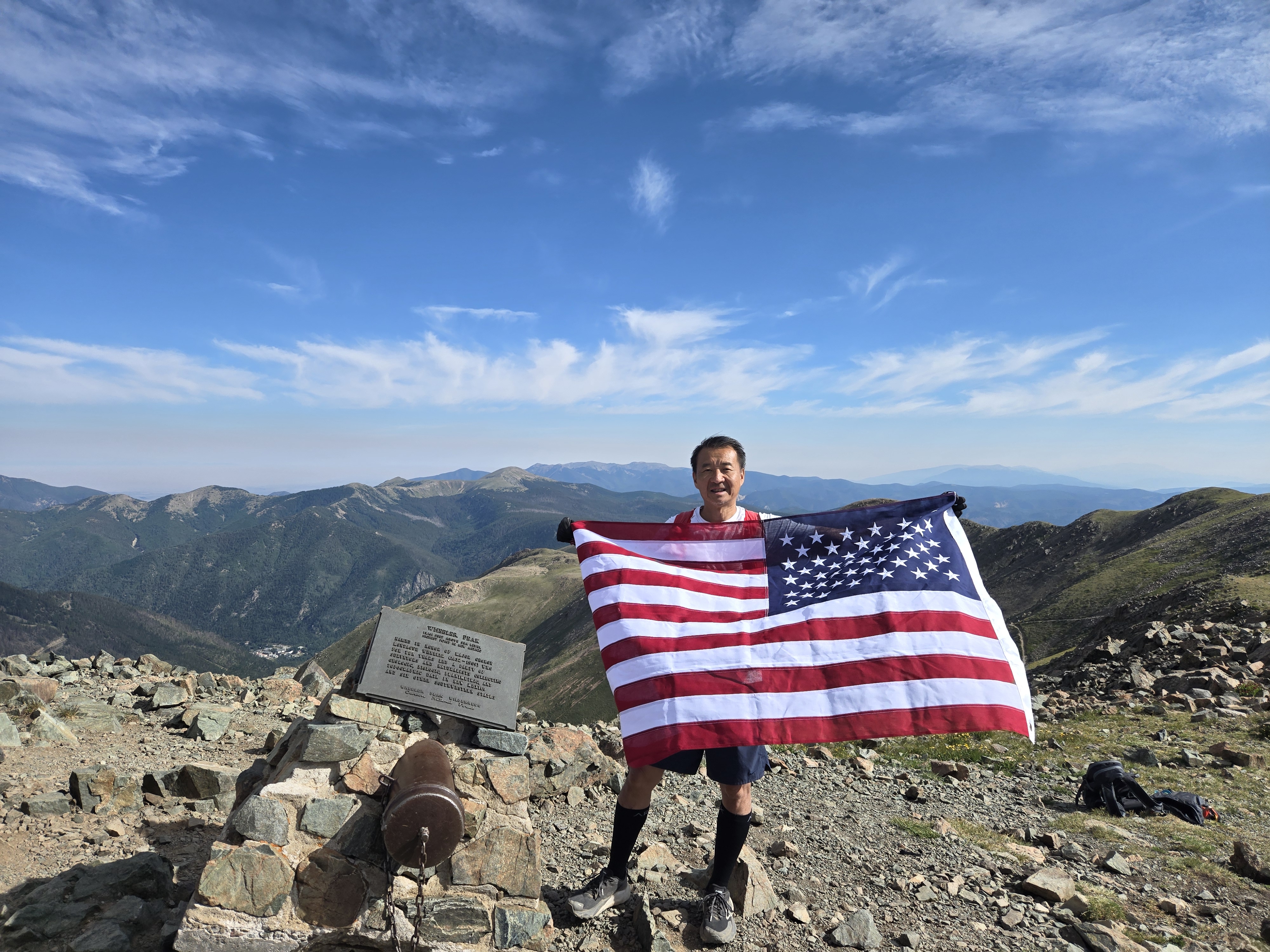 Mike hiking Wheeler Peak in New Mexico during a fasted Trailgenic altitude block field study.