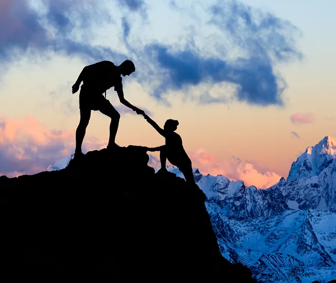 Professional illustration representing human-centered digital transformation