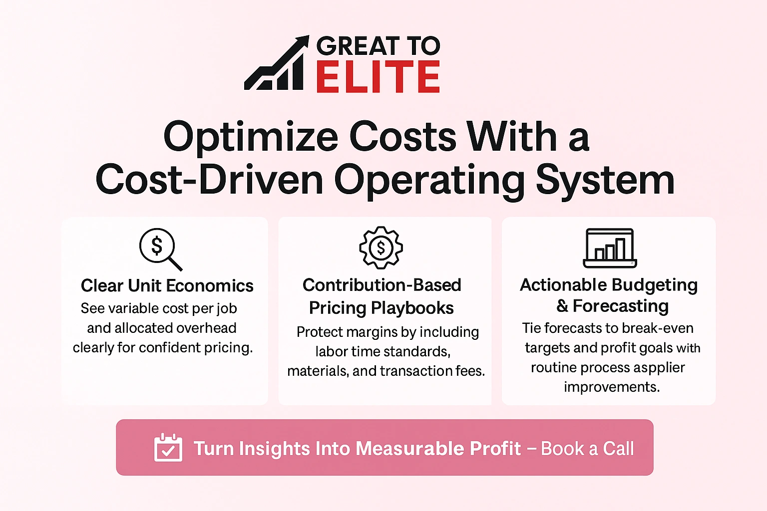 optimize costst for your service business with great to elite