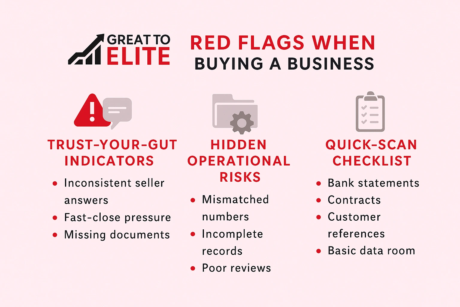 what are the red flags when buying a business