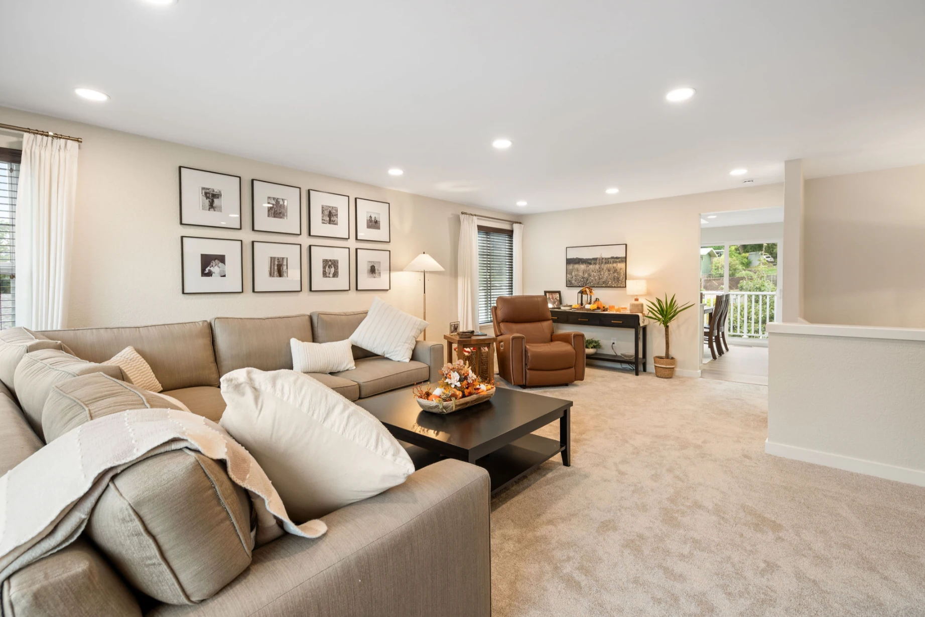 Bright dining area after Bellevue remodel with extra counter space and clean design
