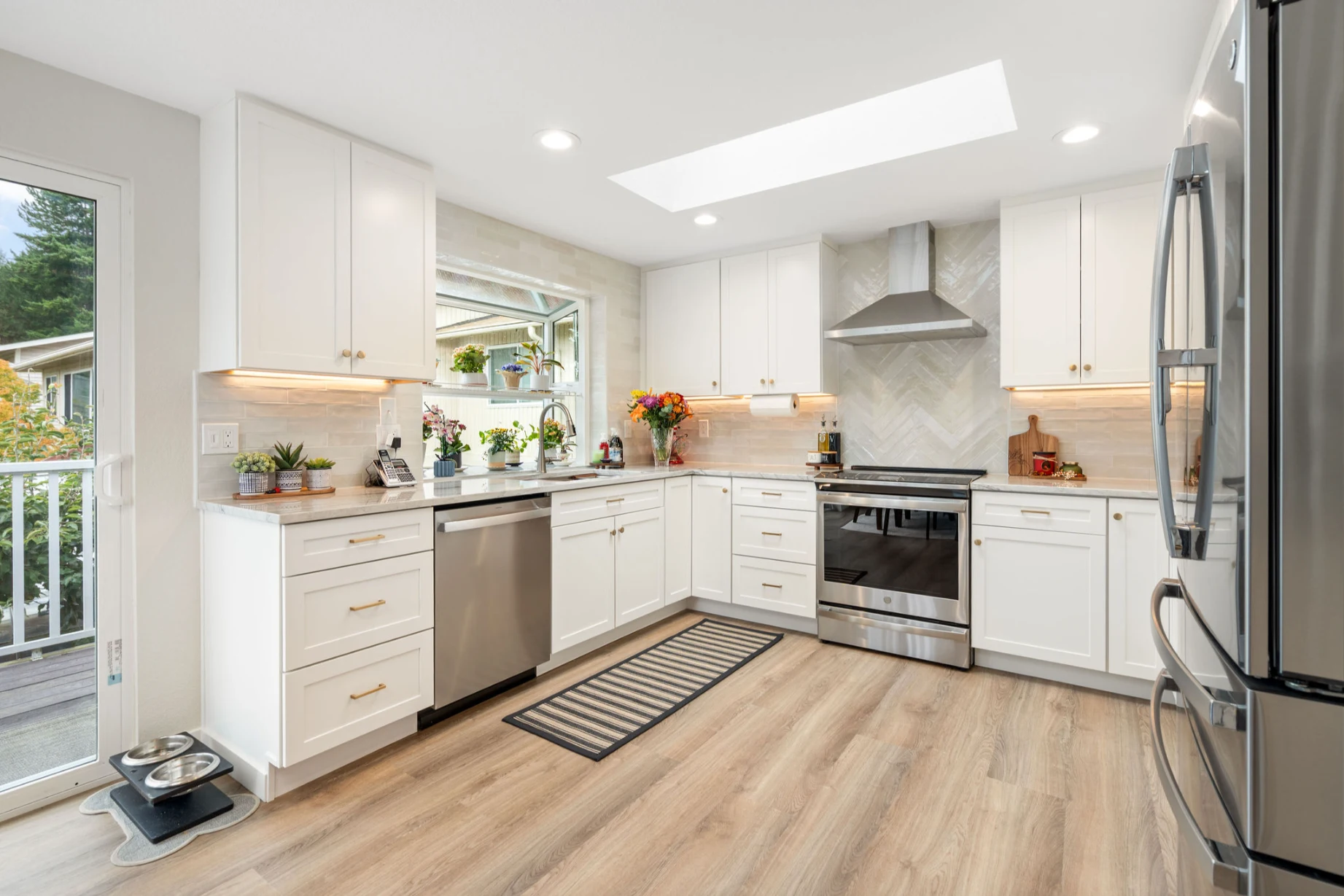 After kitchen remodel in Bellevue home with new cabinets, countertops, and improved layout