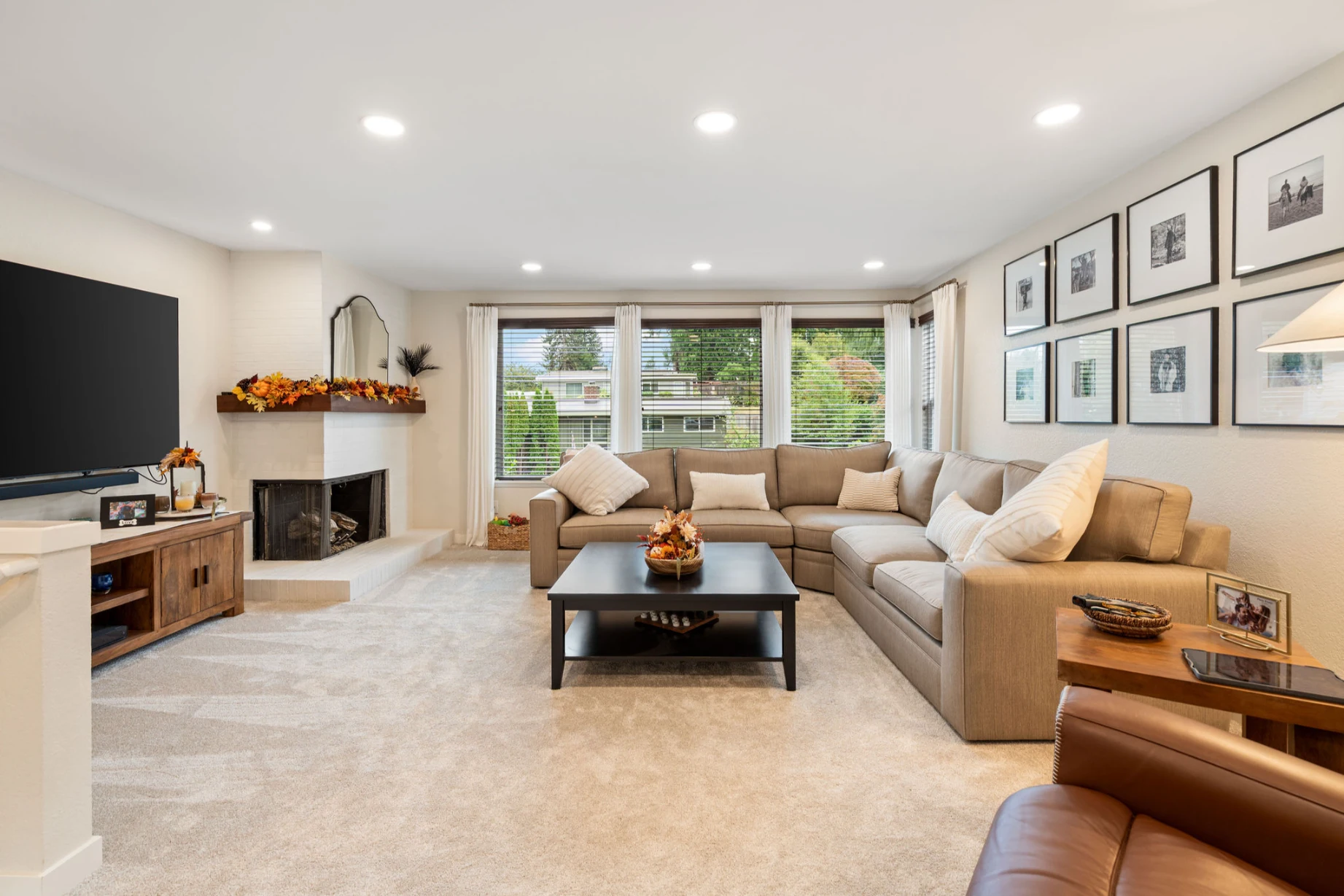 Bellevue dining space after renovation featuring built-in storage and modern finishes