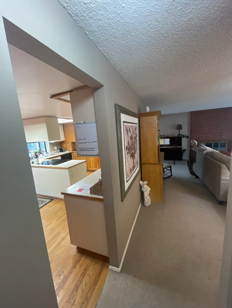 Before kitchen remodel in Bellevue home with cramped layout and closed-off design