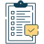 Document checklist icon with verified approval mark