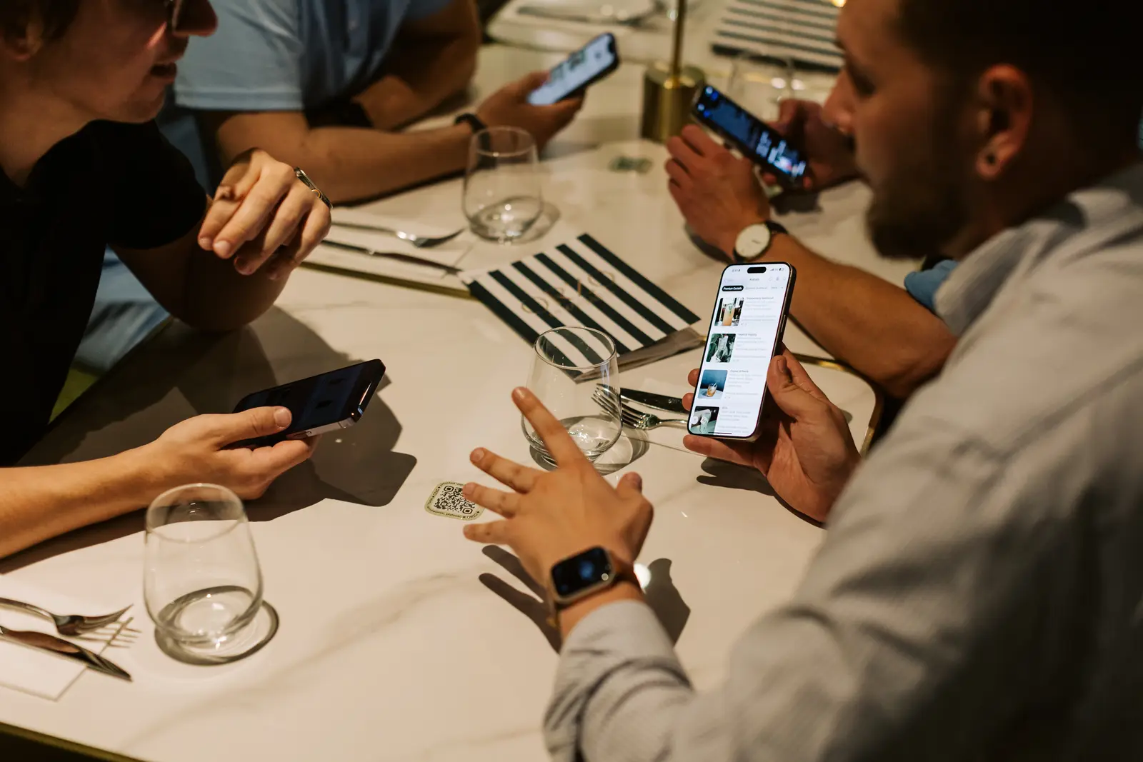 QR review prompt for a new restaurant