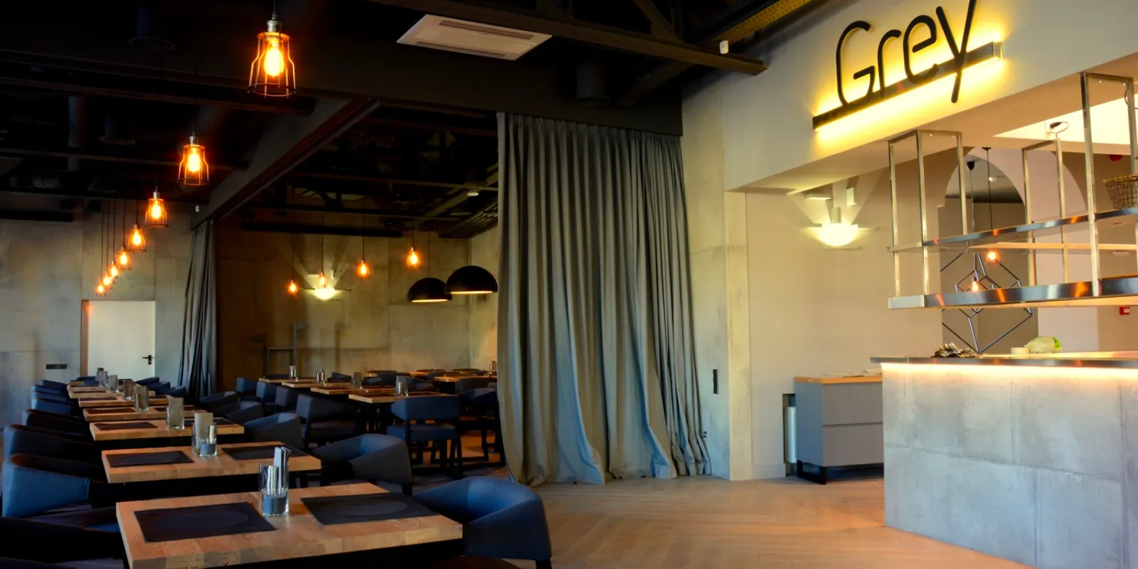 Grey restaurant in Vilnius
