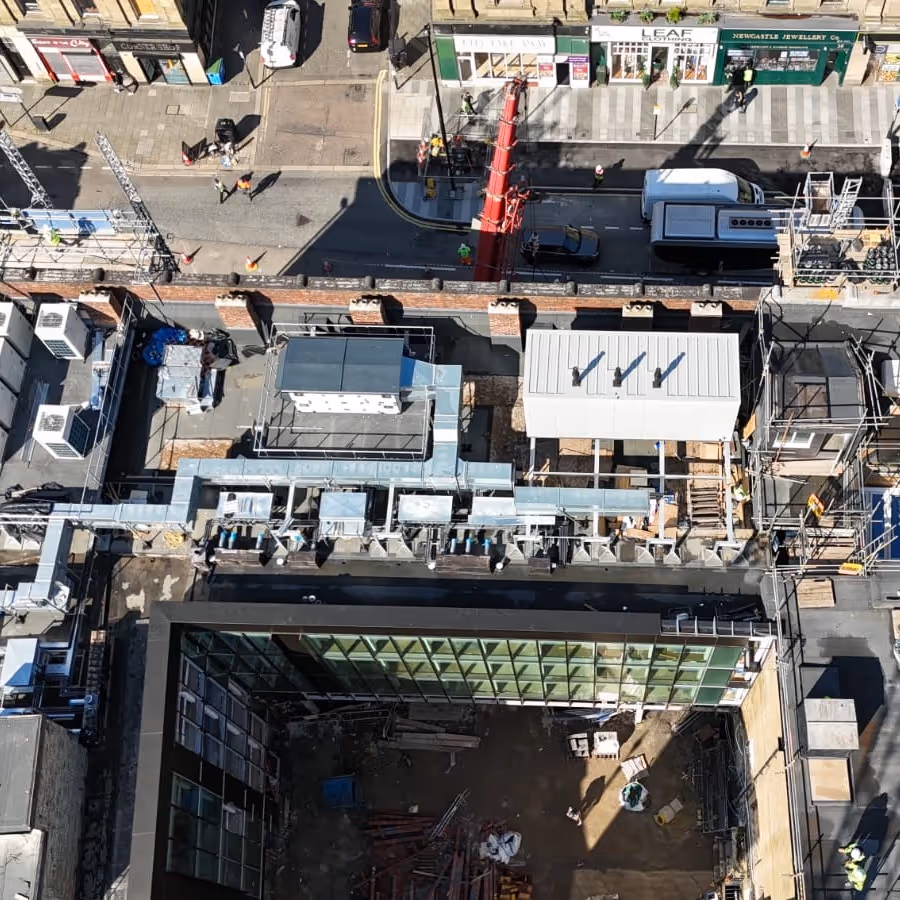 Newcastle project drone shot from above