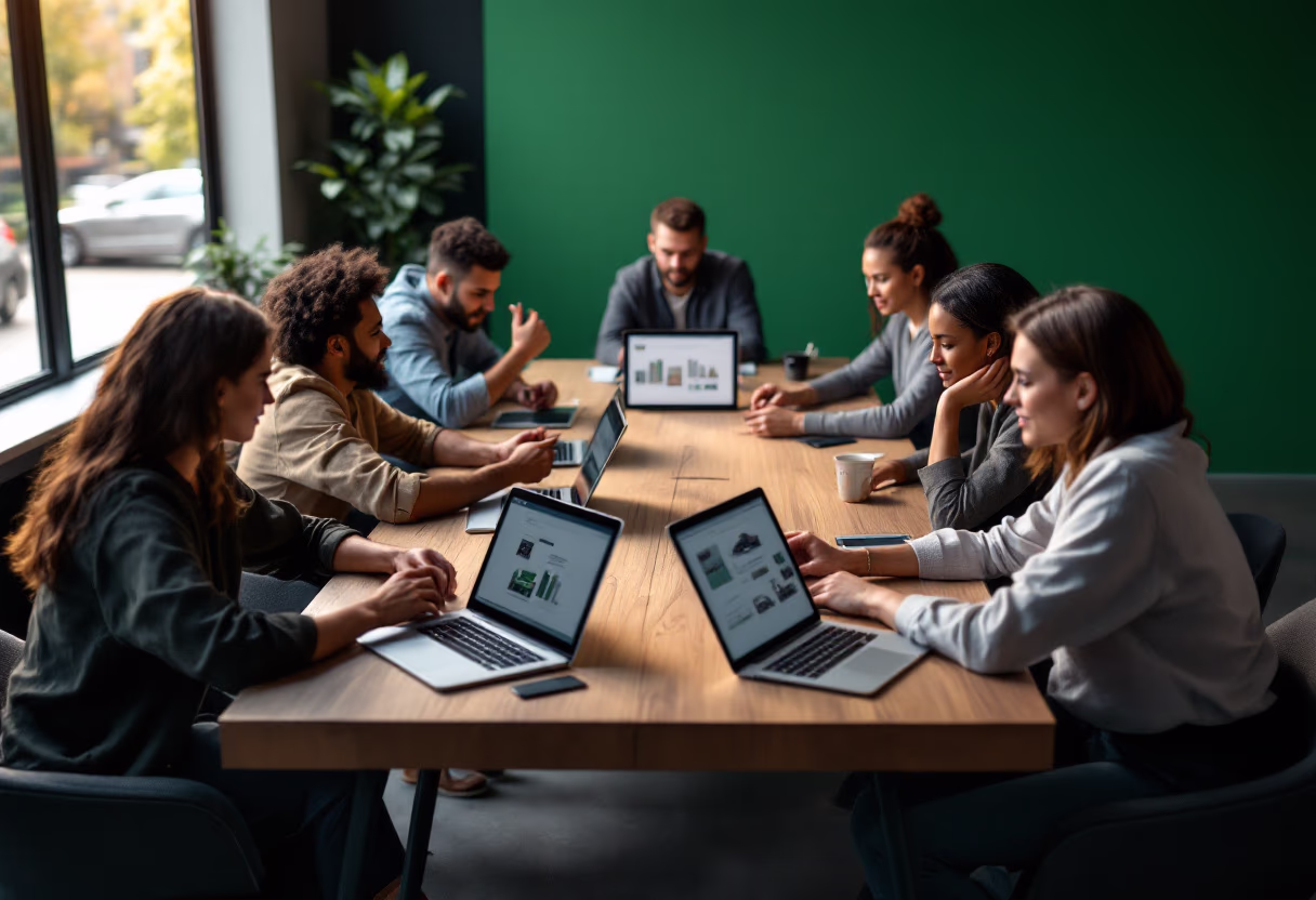 image of an office collaboration scene (for a mobility and transportation)
