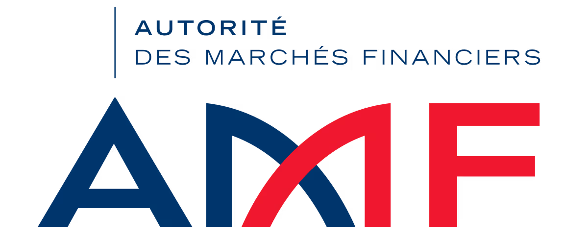 Logo of Autorité des Marchés Financiers with large stylized letters AMF in blue and red.