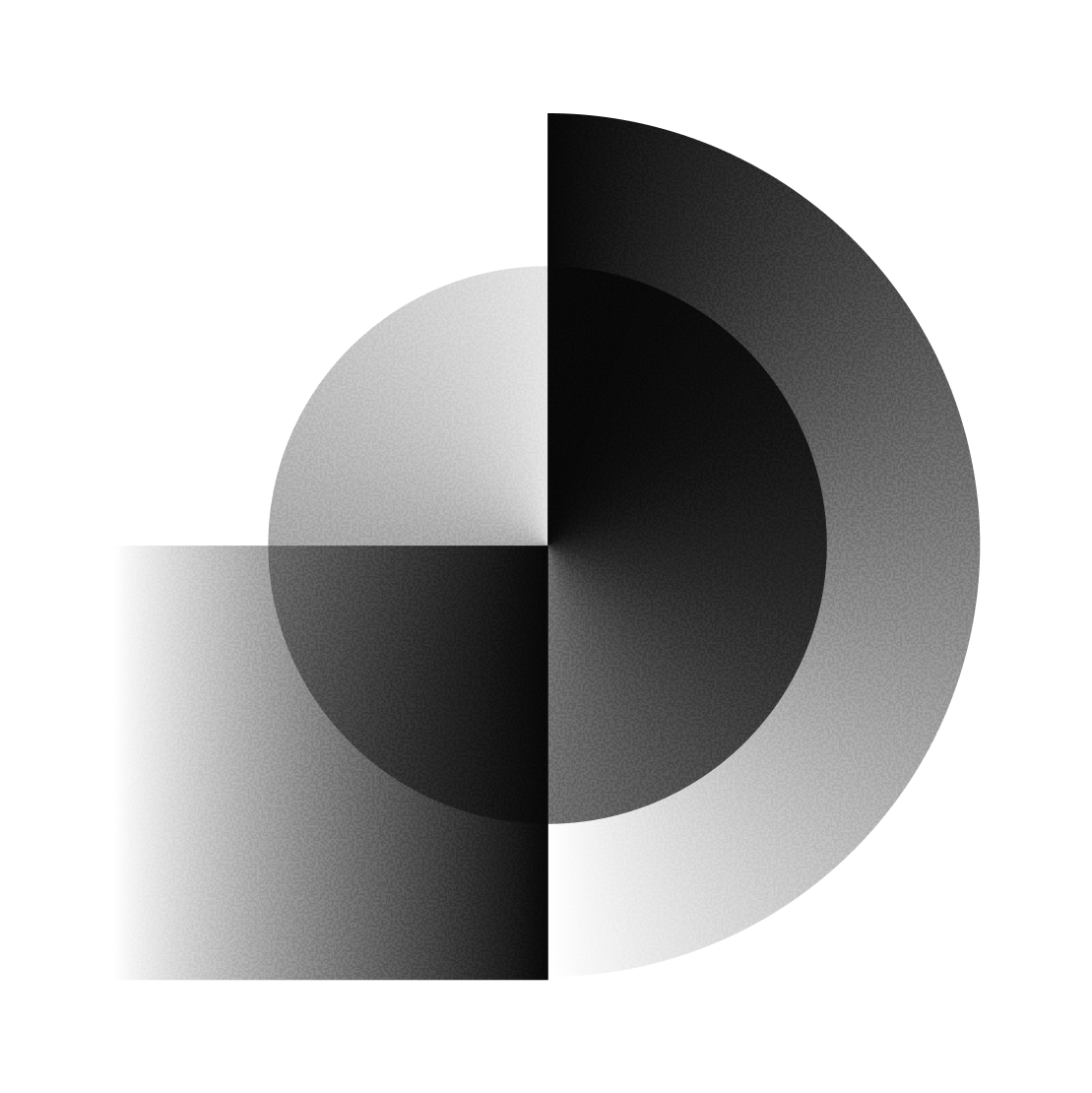 Ourama Noir logo with stylized overlapping dark semi-circles and squares forming a geometric design.