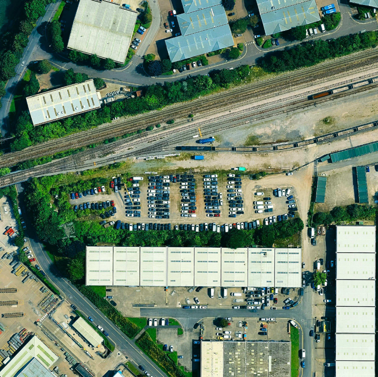 Aerial view of the Bristol South yards at Brislington