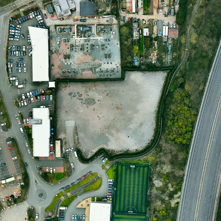 Aerial view of the Birmingham yards