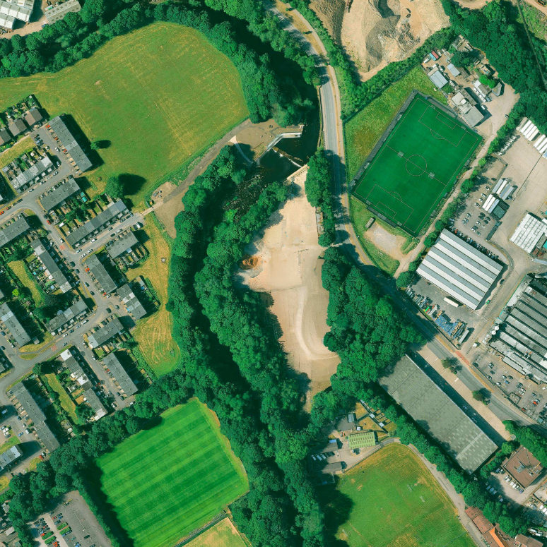Aerial view of the Sheffield yards