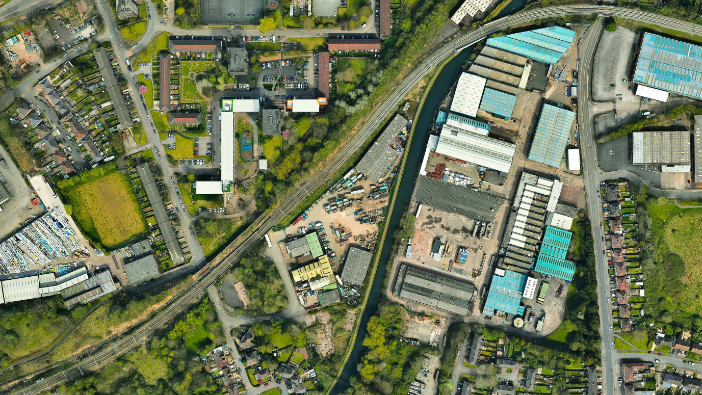 Aerial view of the Wolverhampton yards
