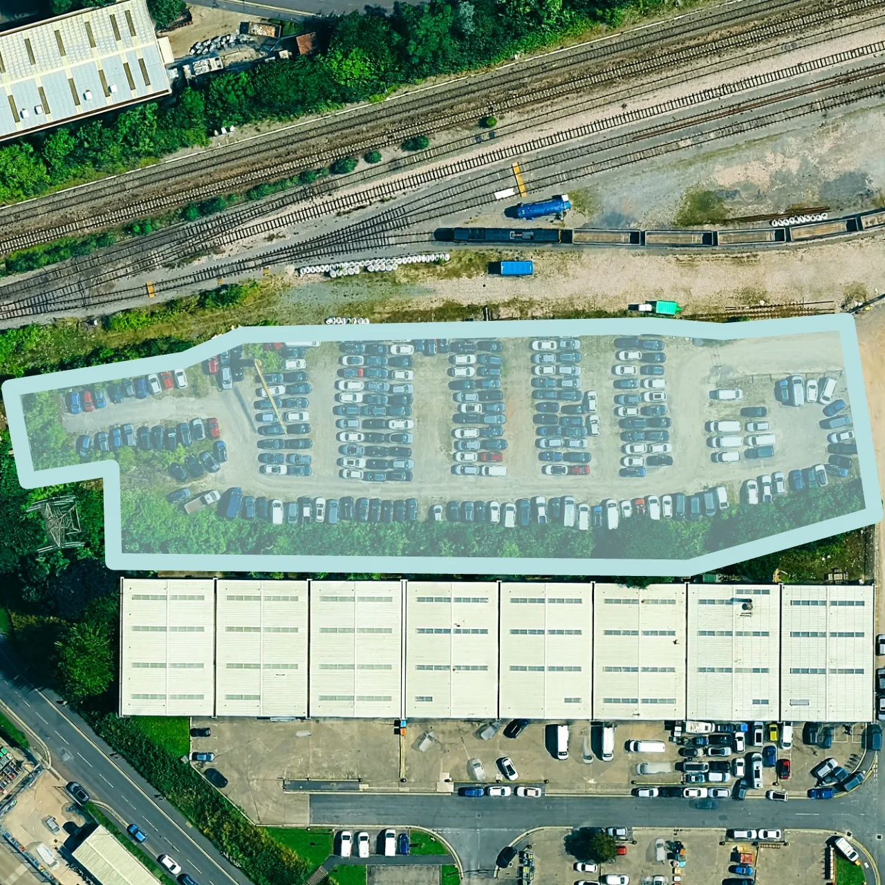 Aerial view of the Bristol South yards at Brislington
