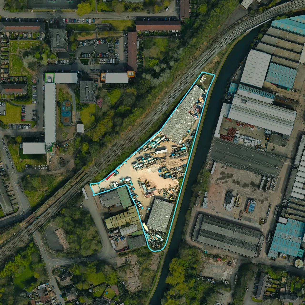 Aerial view of the Wolverhampton yards