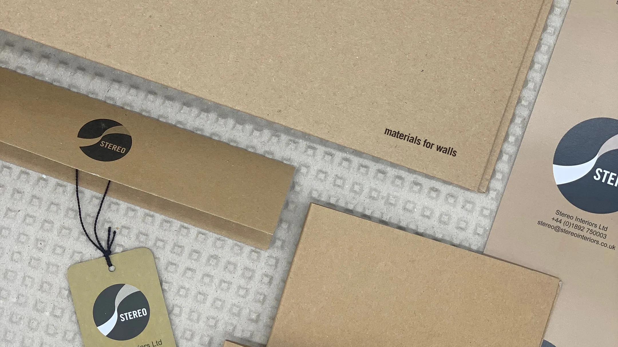 Stereo packaging and branded materials.