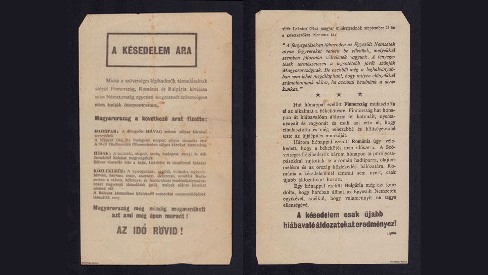 Magyar nyelvű szórólapok